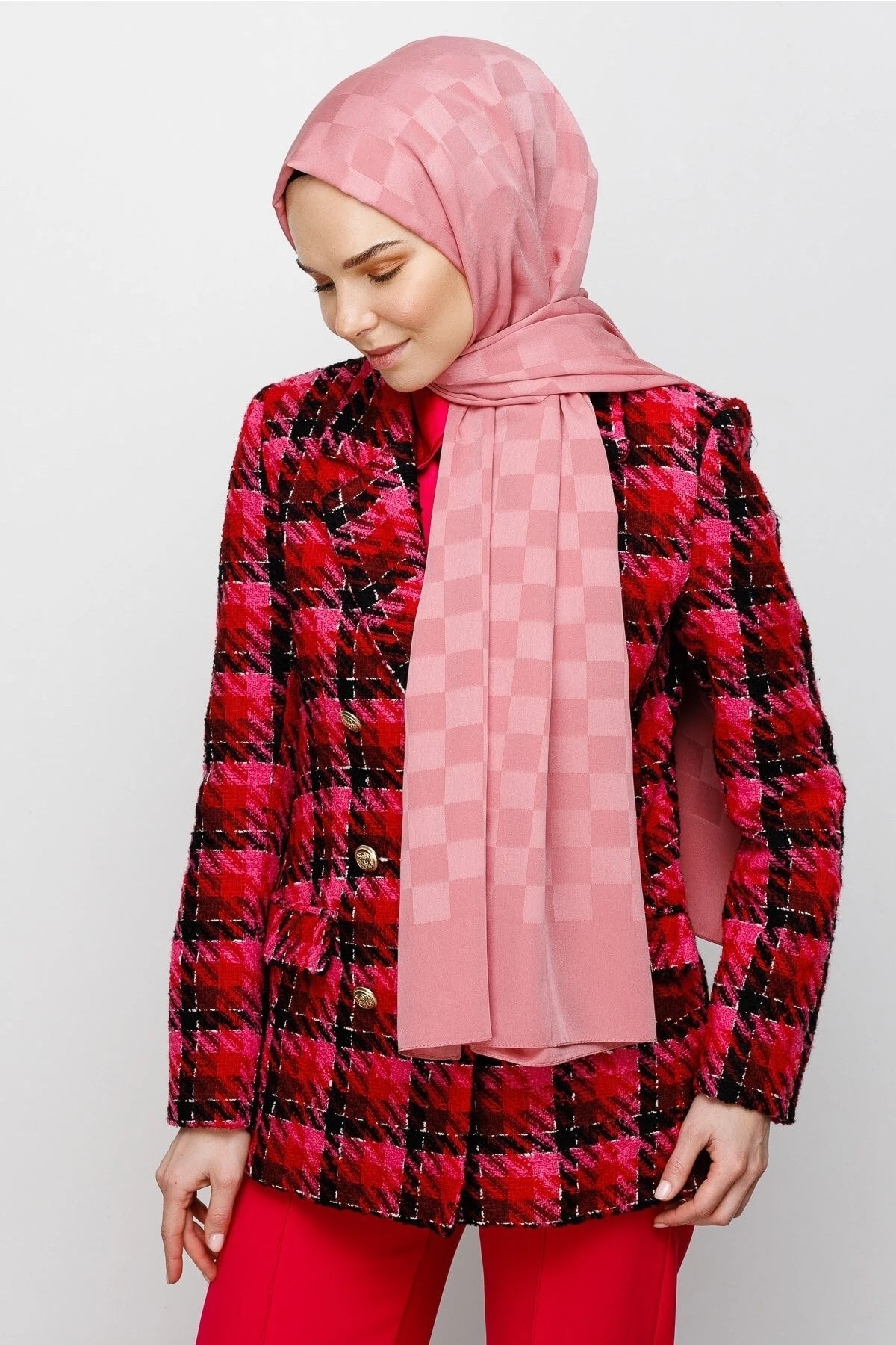 Dama Desen İpeksi Jakar Şal