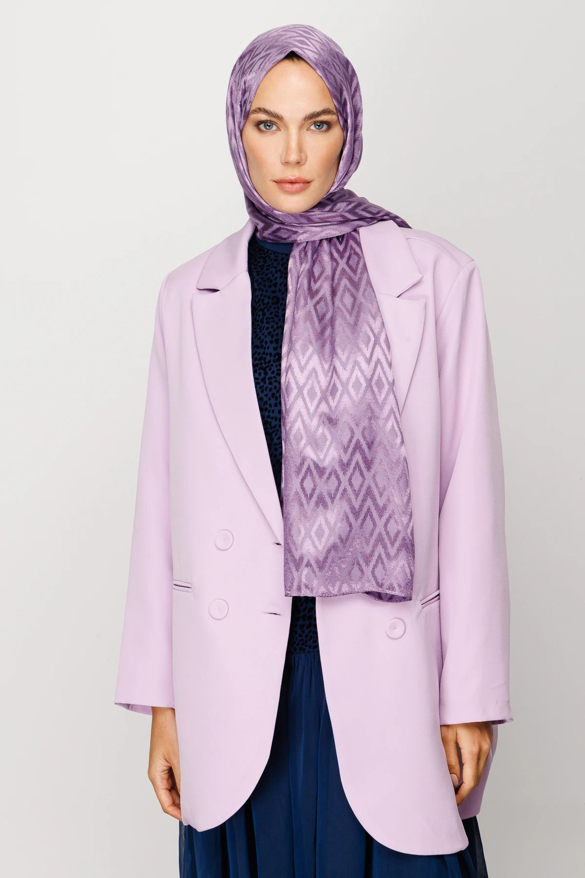 Karo Desen Parlak Jakar Şal