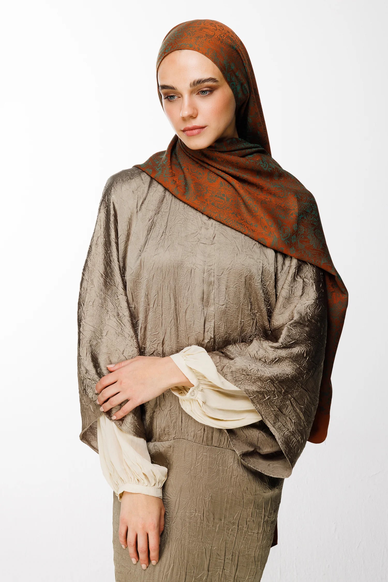 Henna Desen Çift Taraflı Şal