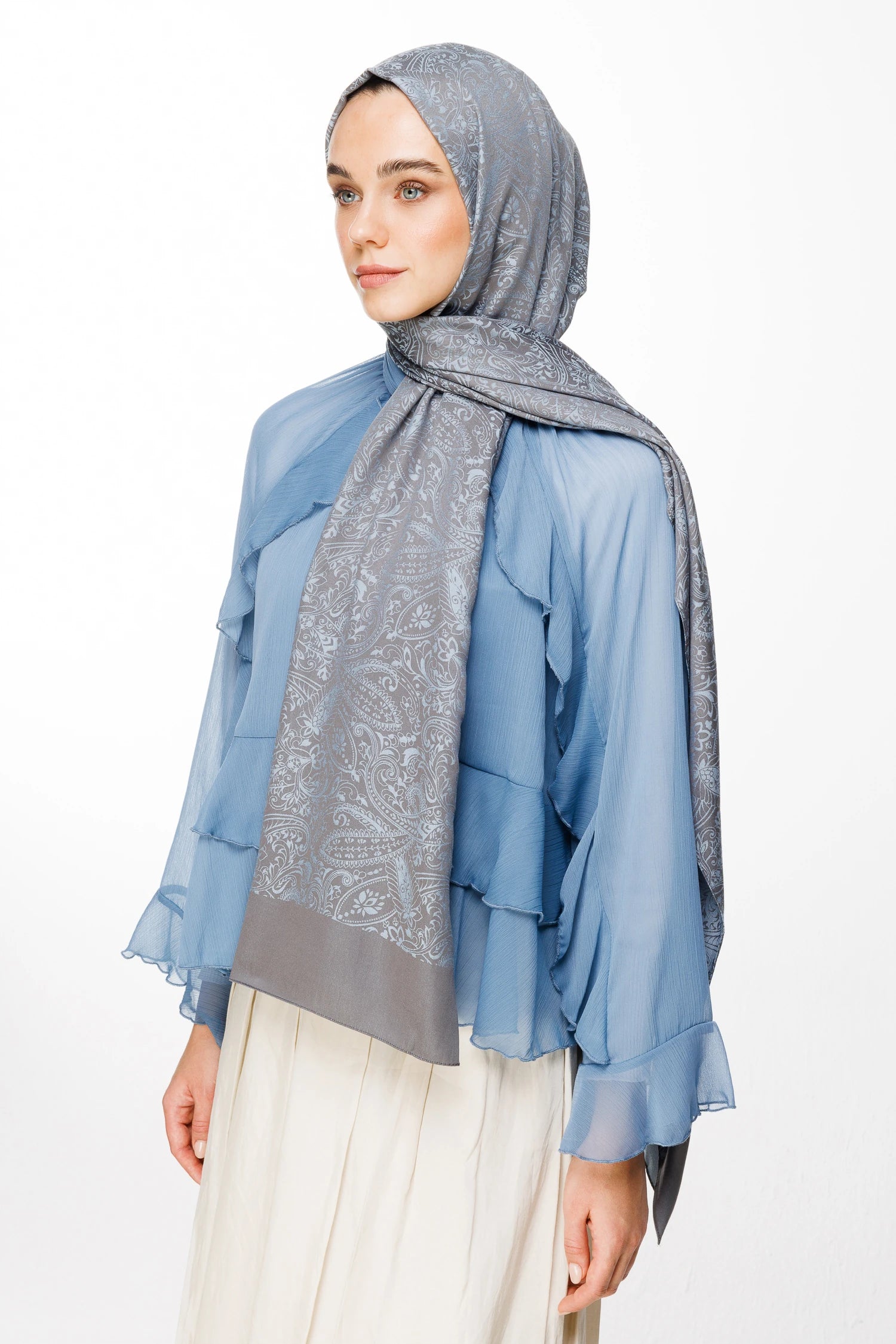 Velora Desen Çift Taraflı Şal