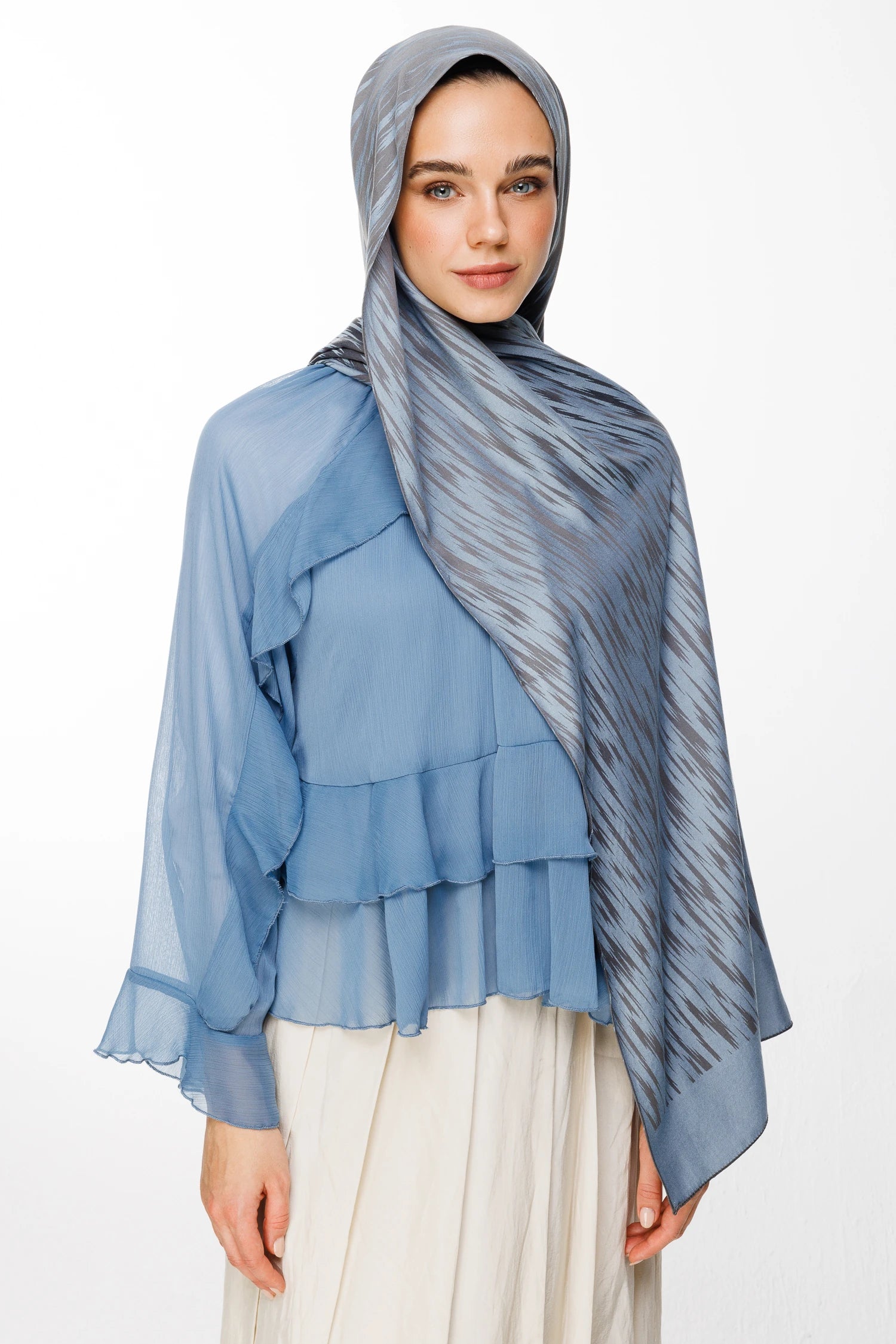 Selis Desen Çift Taraflı Şal