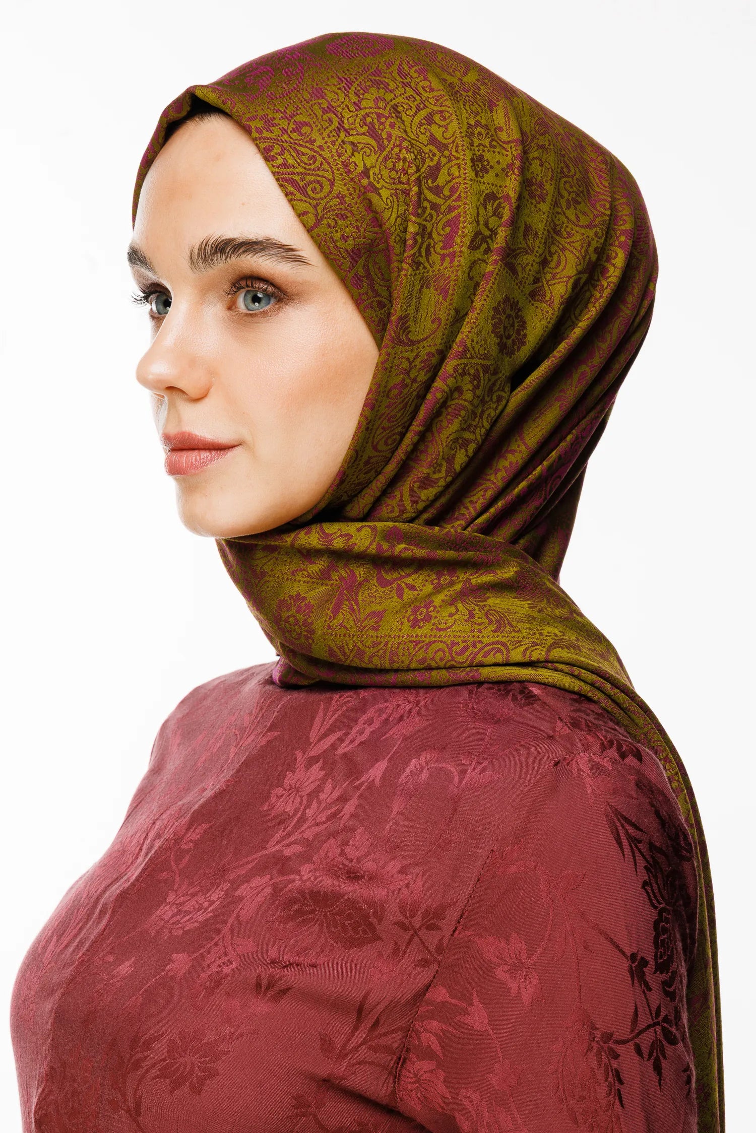 Henna Desen Çift Taraflı Şal