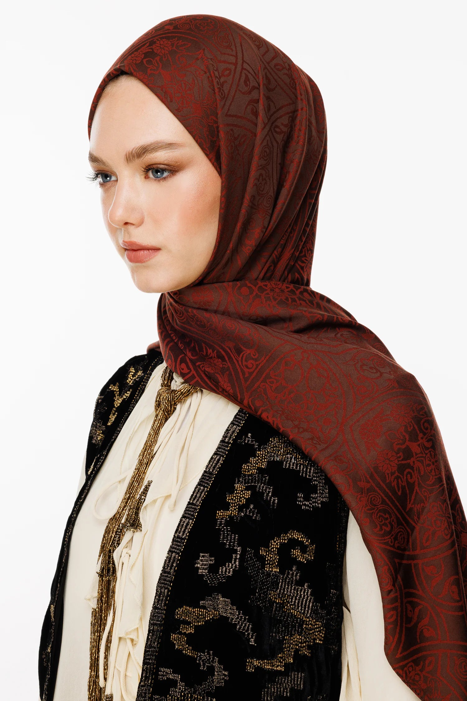 Morocco Desen Çift Taraflı Şal