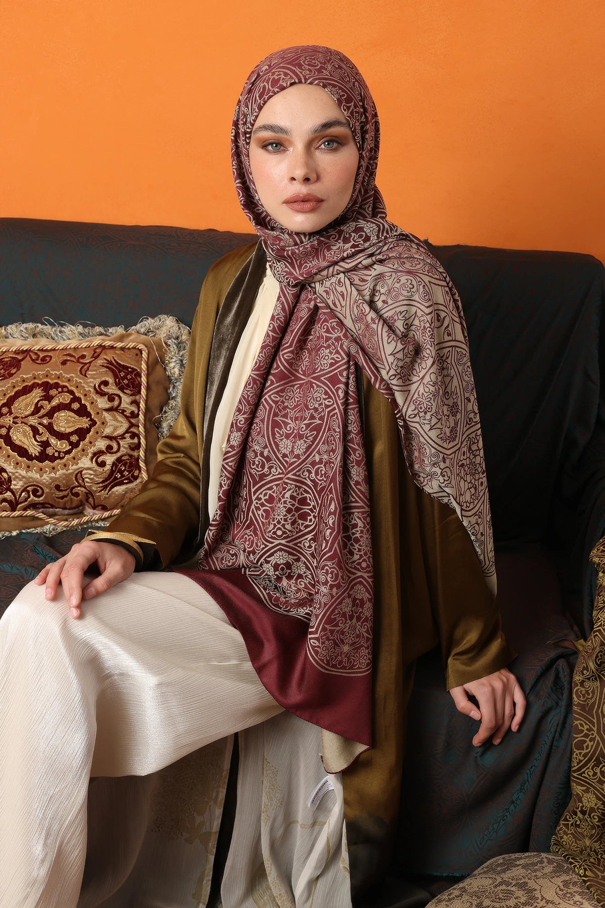 Morocco Desen Çift Taraflı Şal