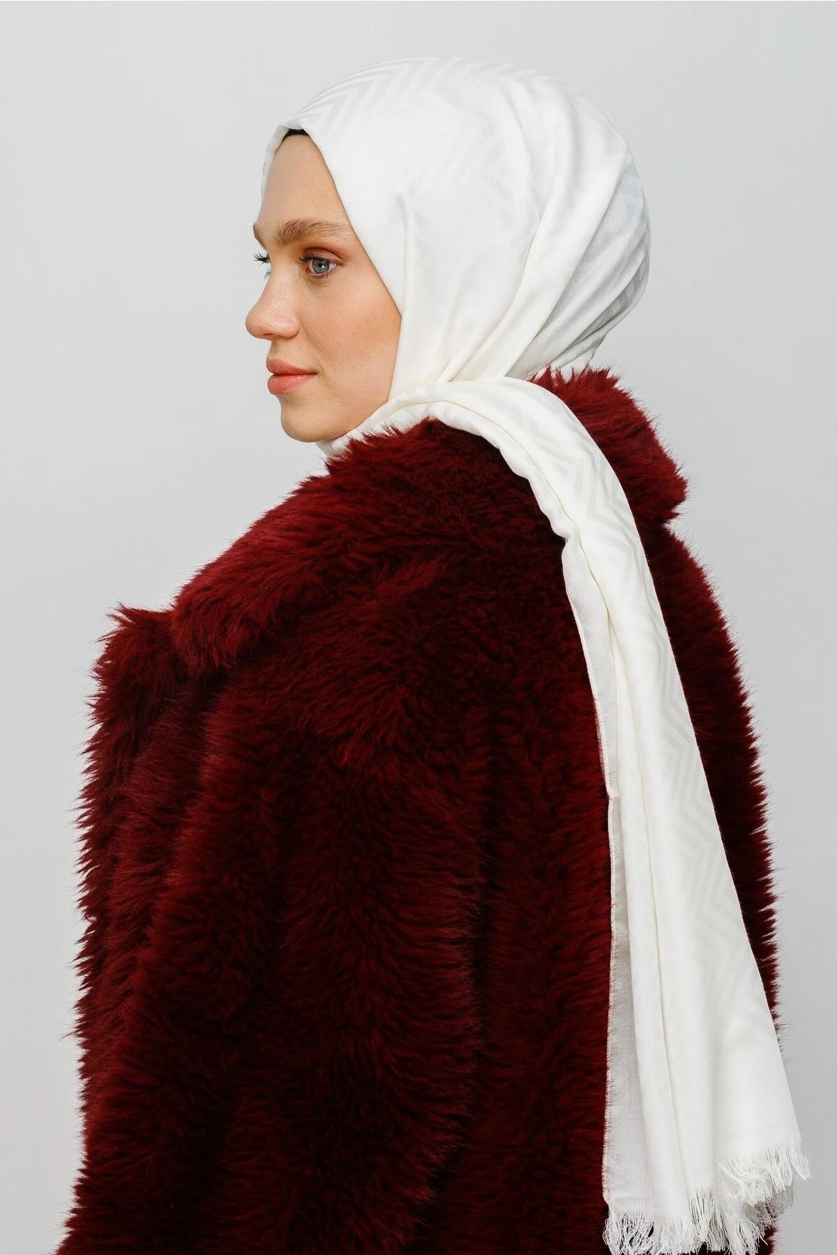 Zikzak Desen Pamuk Jakar Şal