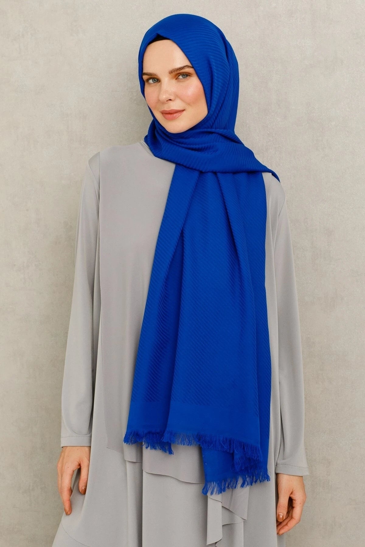 Çizgili Desen Pamuk Jakar Şal