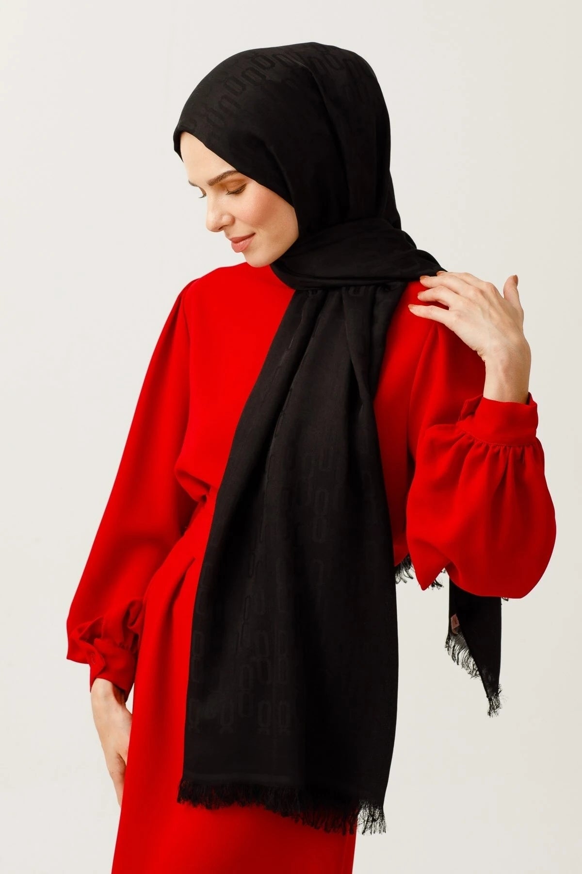 Zincir Desen Pamuk Jakar Şal