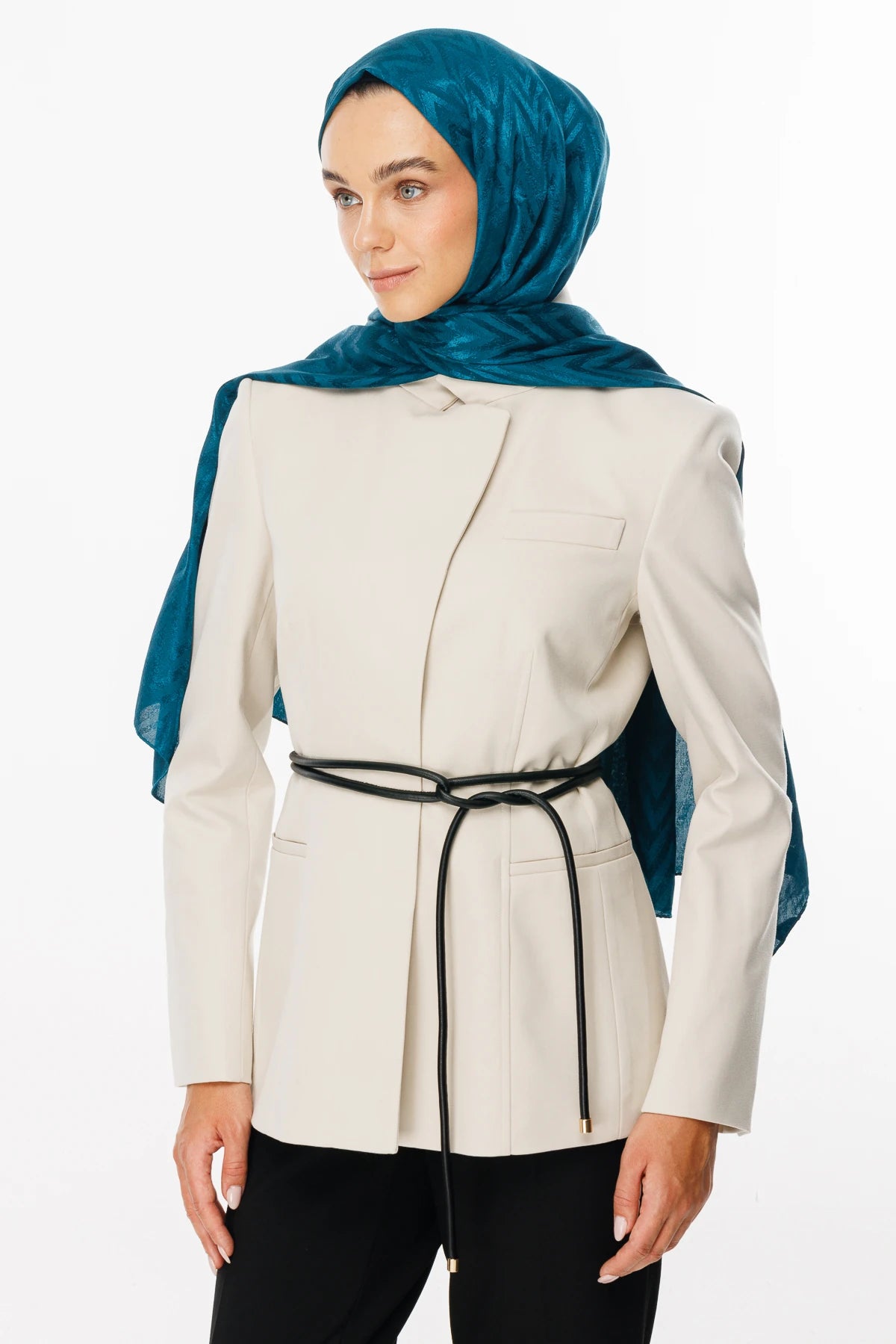 Zikzak Desen Parlak Jakar Şal