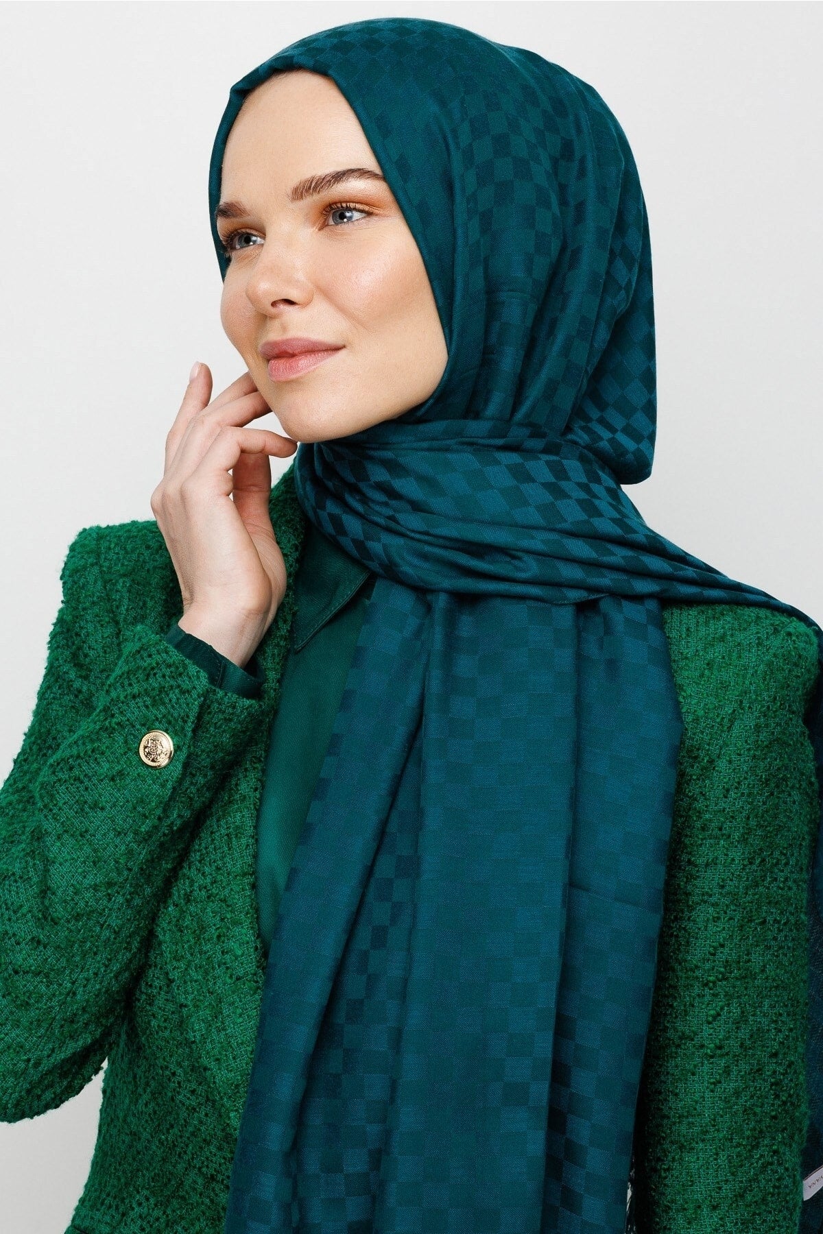 Kare Desen Pamuk Jakar Şal