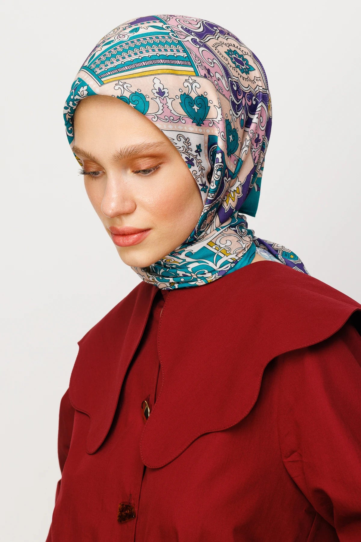 40 Yama Desen Dijital Soft Eşarp