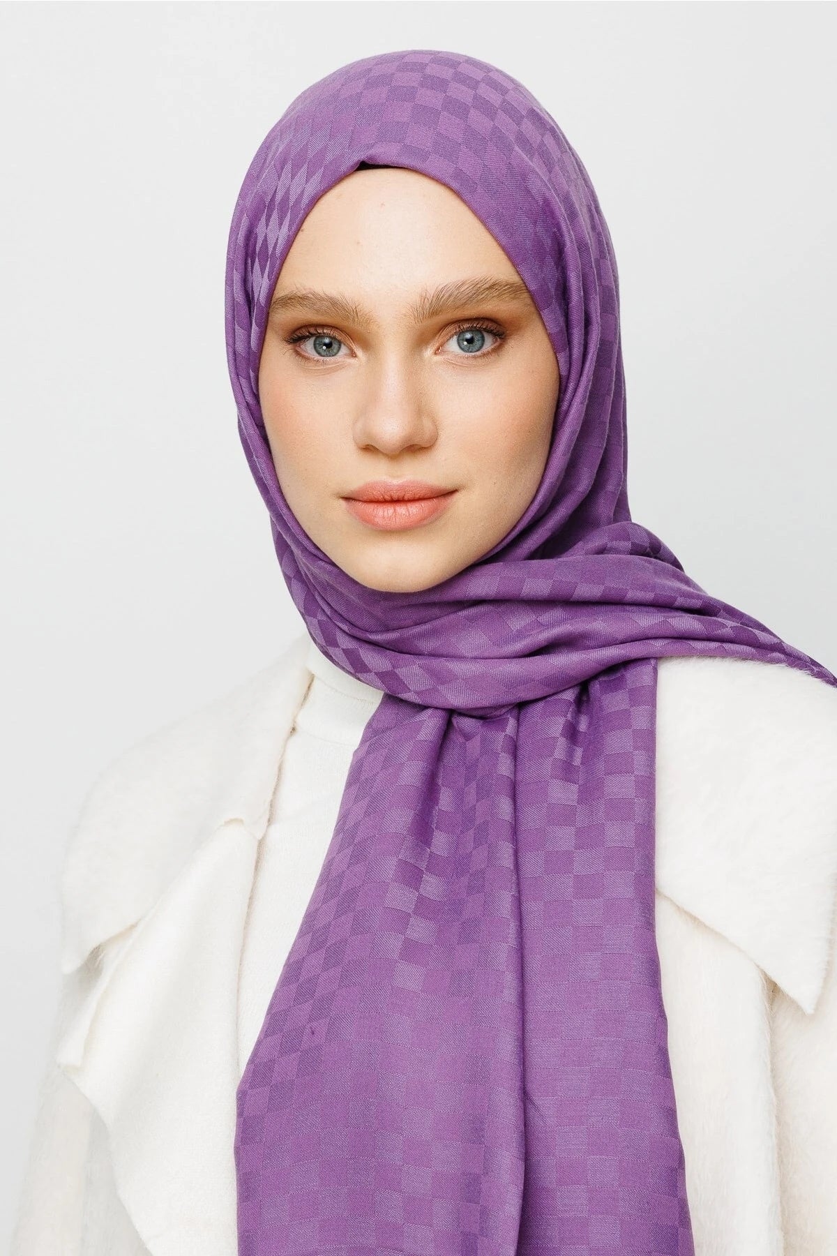 Kare Desen Pamuk Jakar Şal