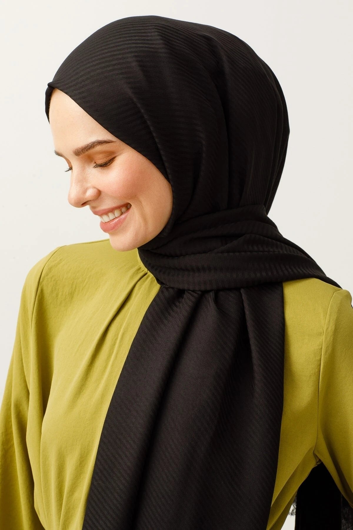 Çizgili Desen Pamuk Jakar Şal