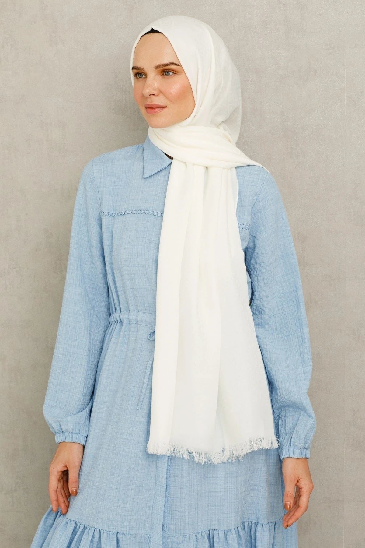 Üçgen Desen Pamuk Jakar Şal