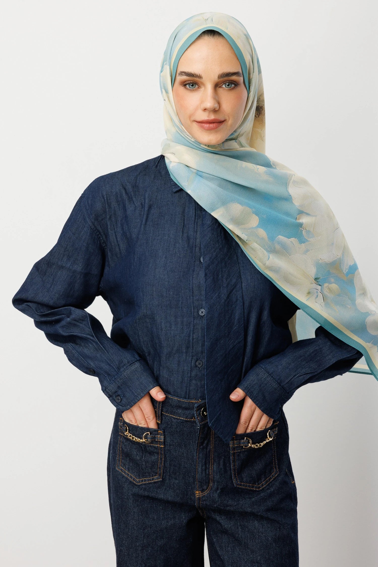 Rose Desen Hebei İpek Şal