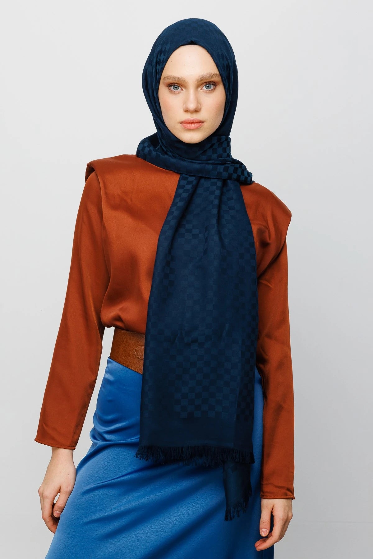 Kare Desen Pamuk Jakar Şal