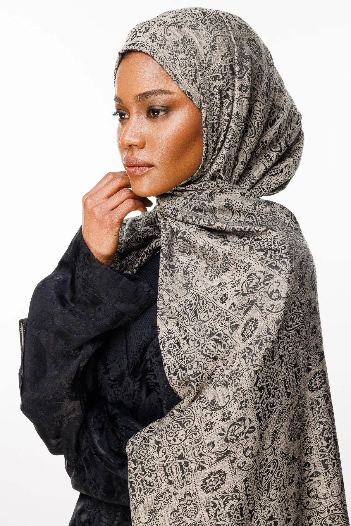 Henna Desen Çift Taraflı Şal