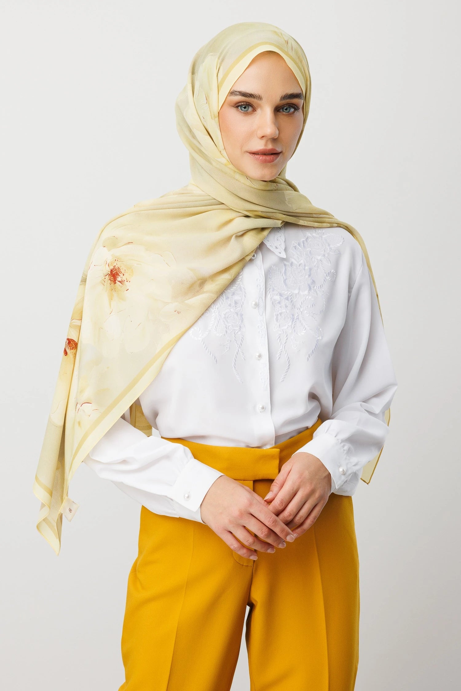 Rose Desen Hebei İpek Şal