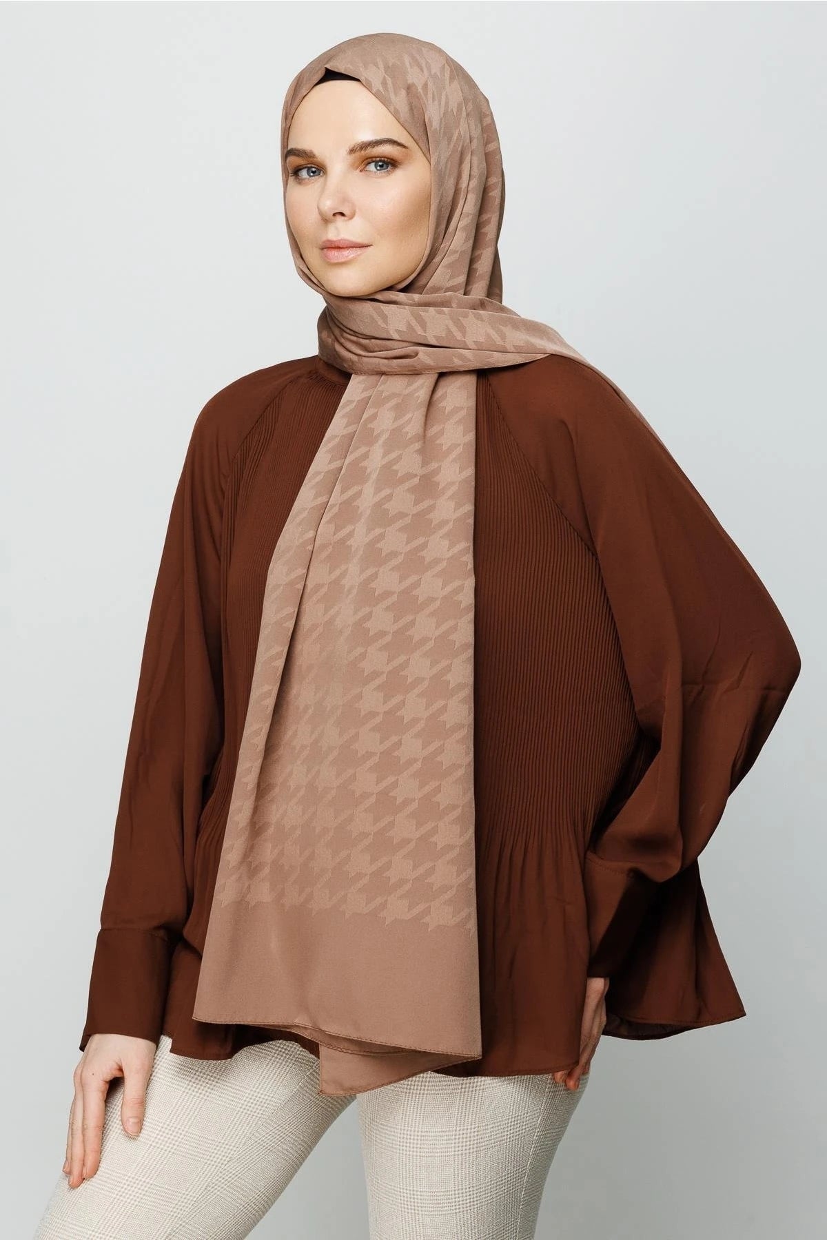 Kazayağı Desen İpeksi Jakar Şal