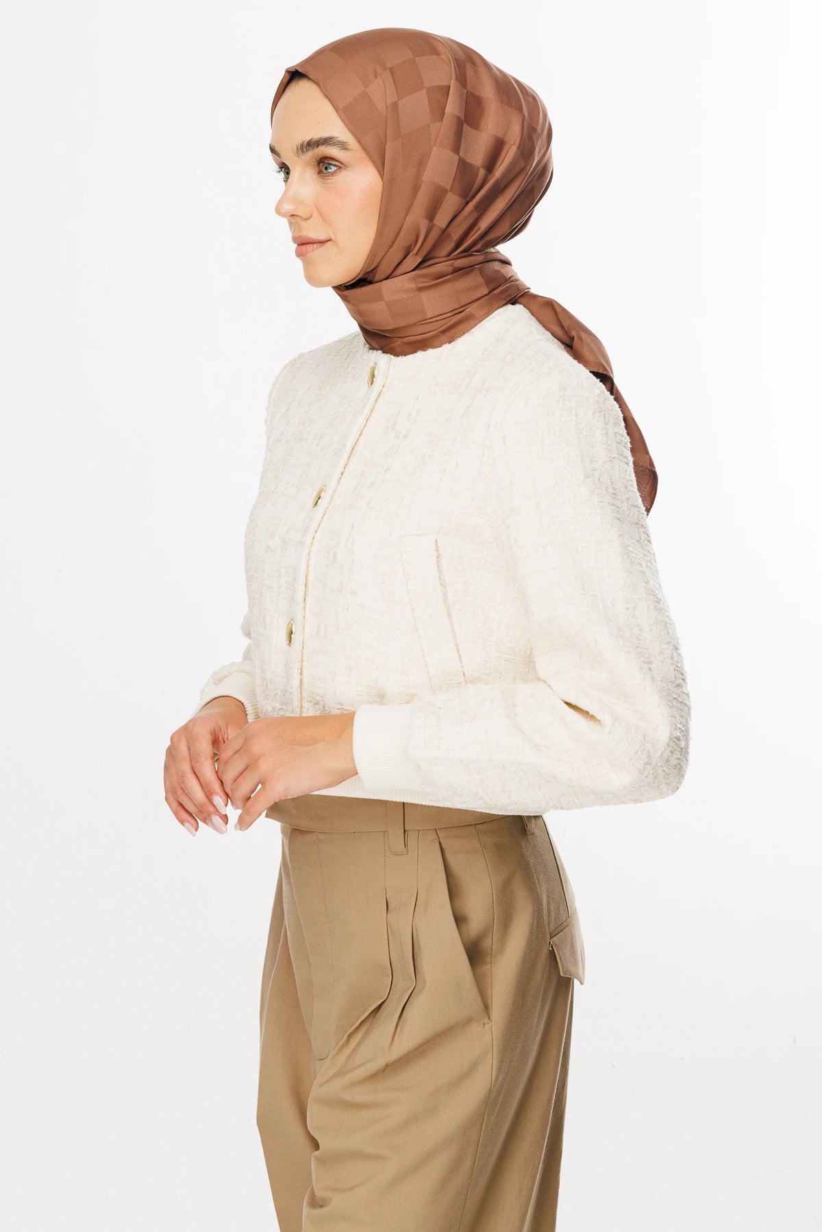 Dama Desen İpeksi Jakar Şal