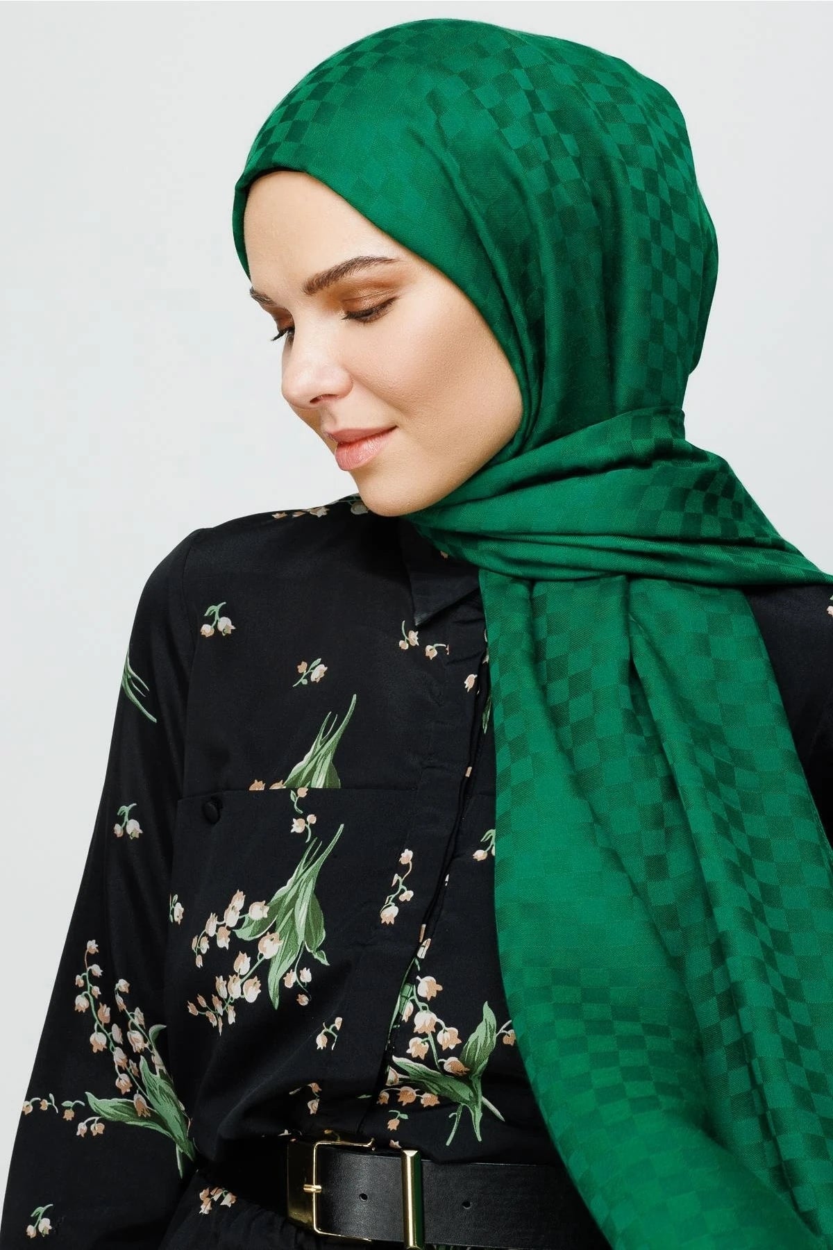 Kare Desen Pamuk Jakar Şal