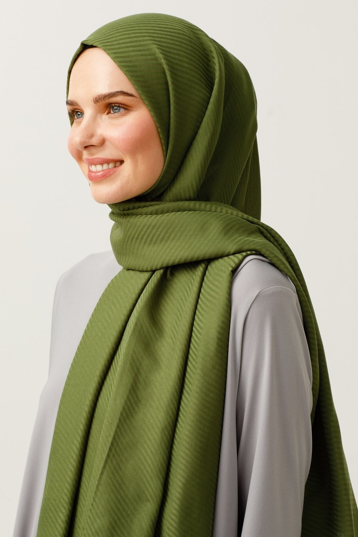 Çizgili Desen Pamuk Jakar Şal