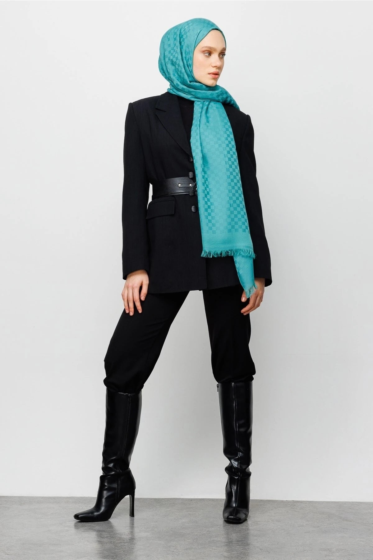 Kare Desen Pamuk Jakar Şal