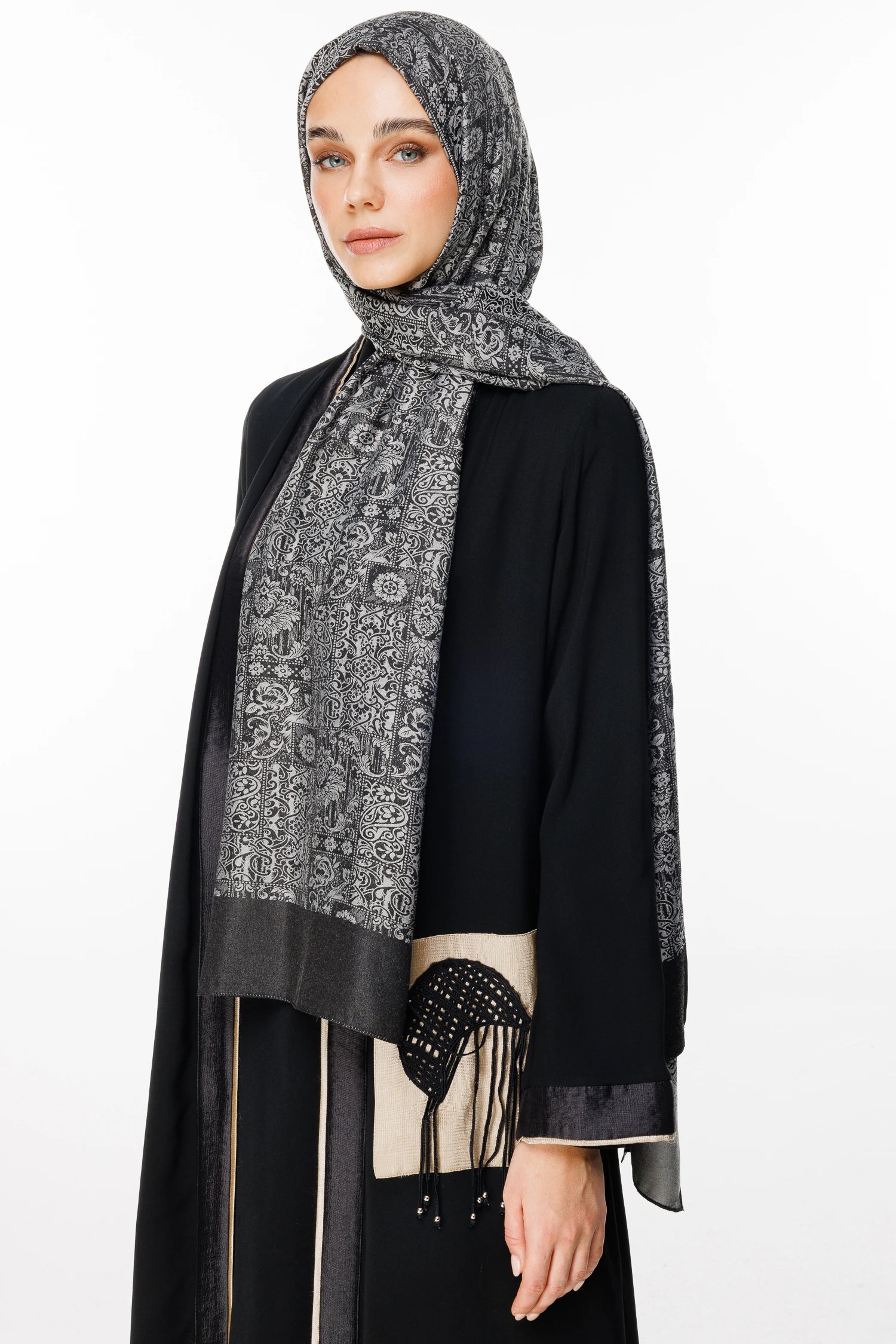 Henna Desen Çift Taraflı Şal