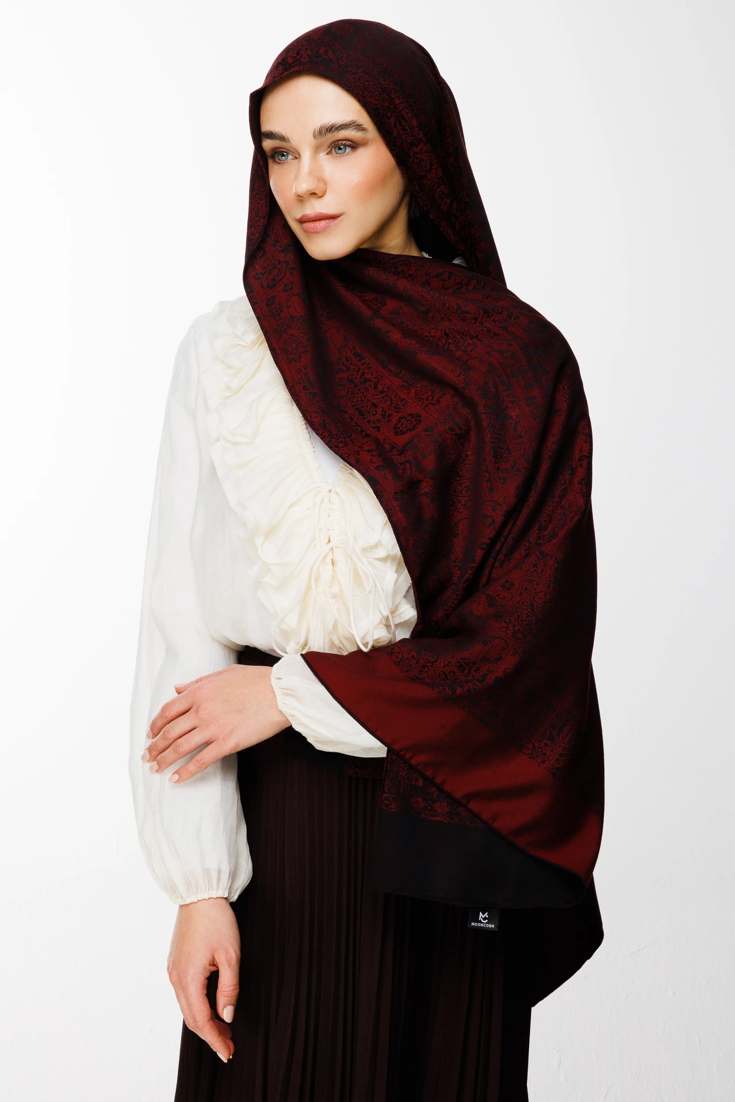 Henna Desen Çift Taraflı Şal