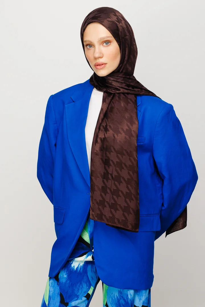 Kazayağı Desen Parlak Jakar Şal