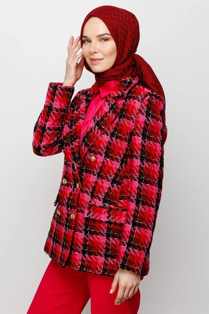 Kare Desen Pamuk Jakar Şal