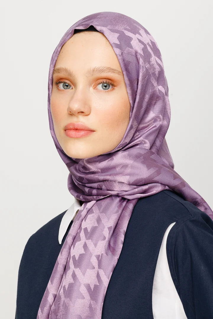 Kazayağı Desen Parlak Jakar Şal