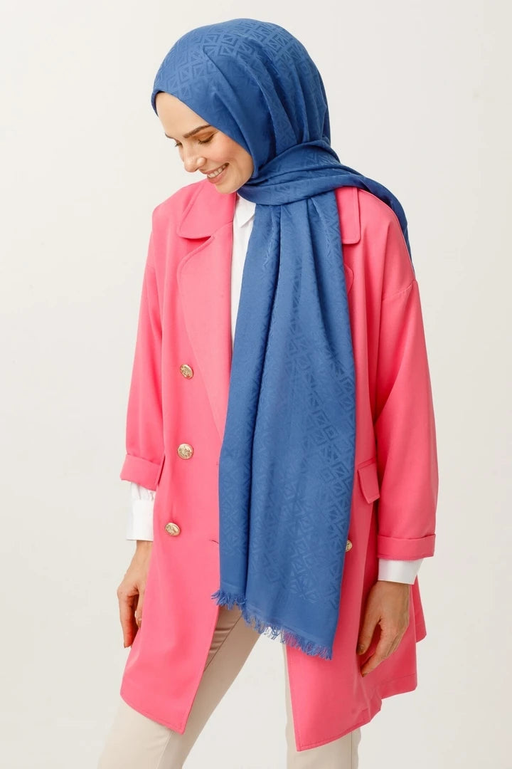 Üçgen Desen Pamuk Jakar Şal