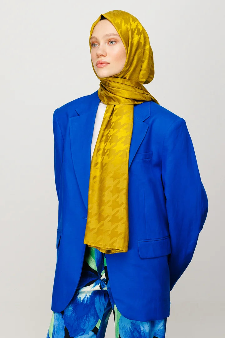 Kazayağı Desen Parlak Jakar Şal