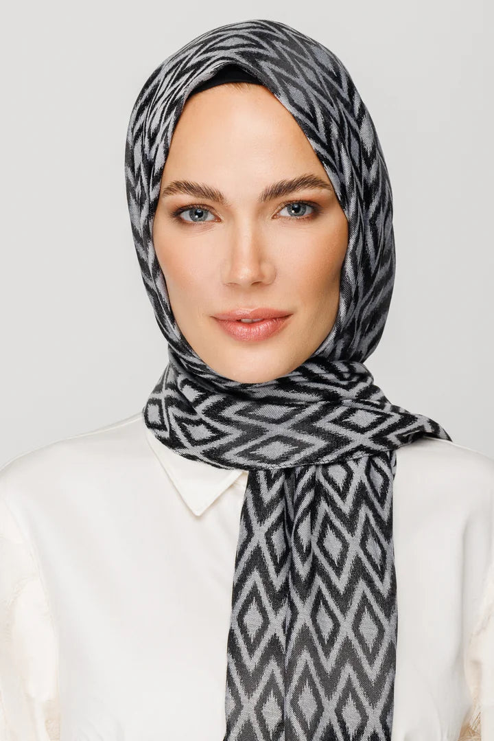 Karo Desen Parlak Jakar Şal