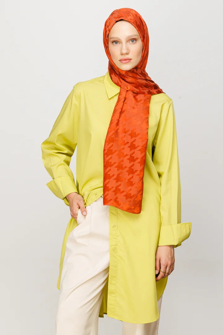 Kazayağı Desen Parlak Jakar Şal