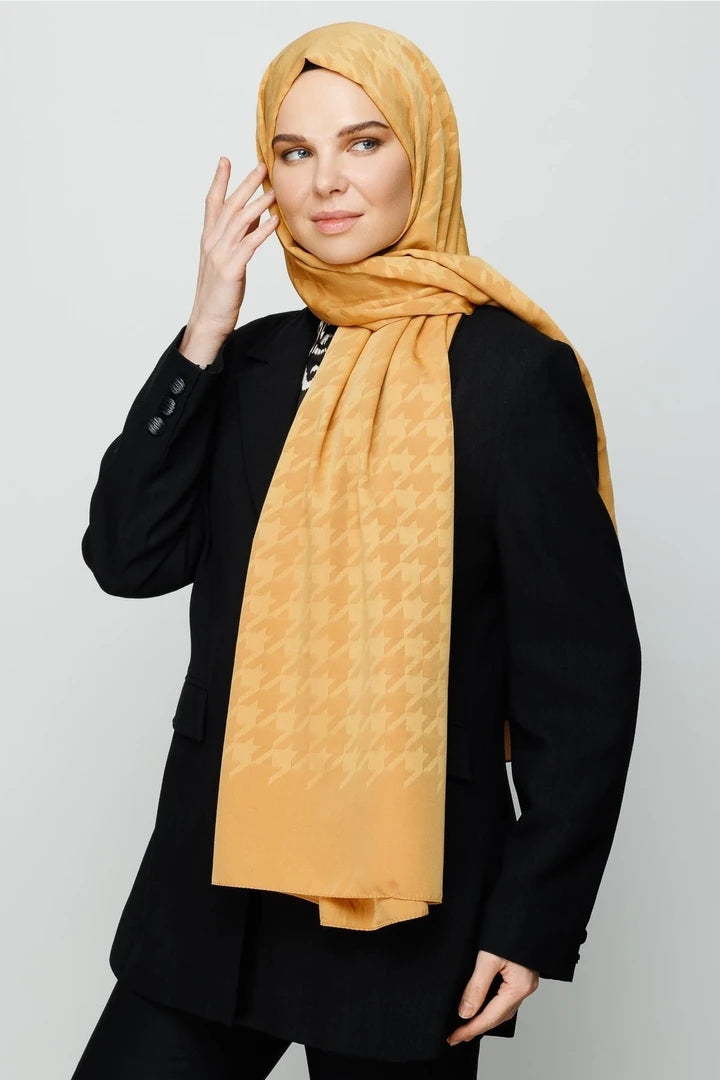 Kazayağı Desen İpeksi Jakar Şal