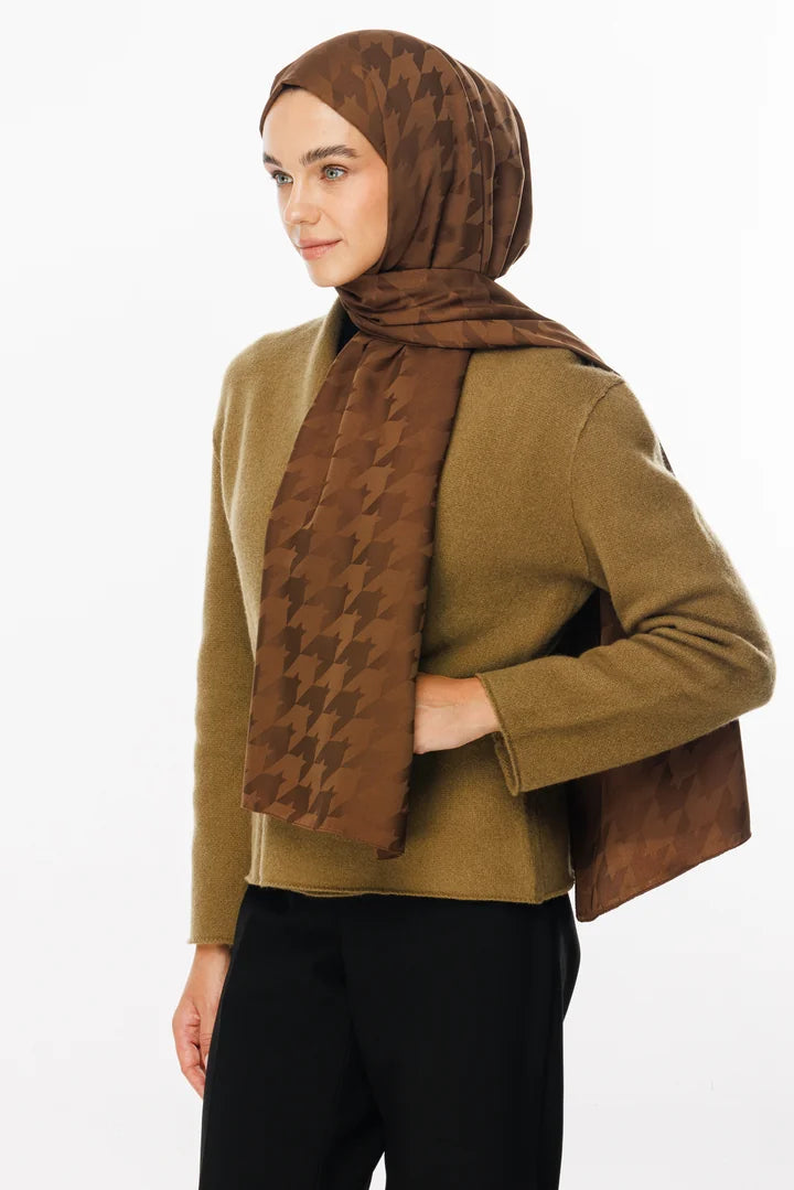 Kazayağı Desen İpeksi Jakar Şal