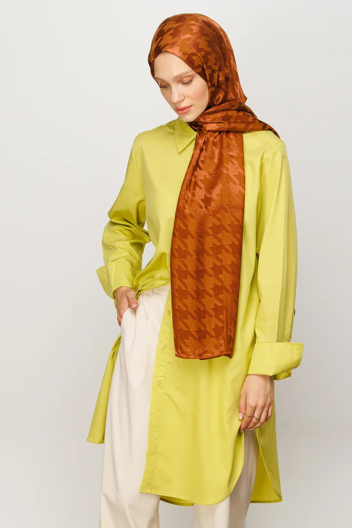 Kazayağı Desen Parlak Jakar Şal