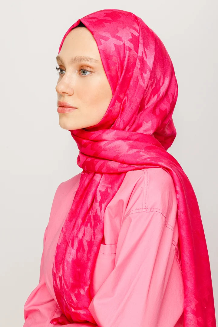 Kazayağı Desen Parlak Jakar Şal