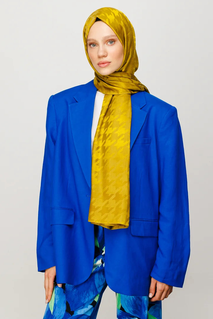 Kazayağı Desen Parlak Jakar Şal