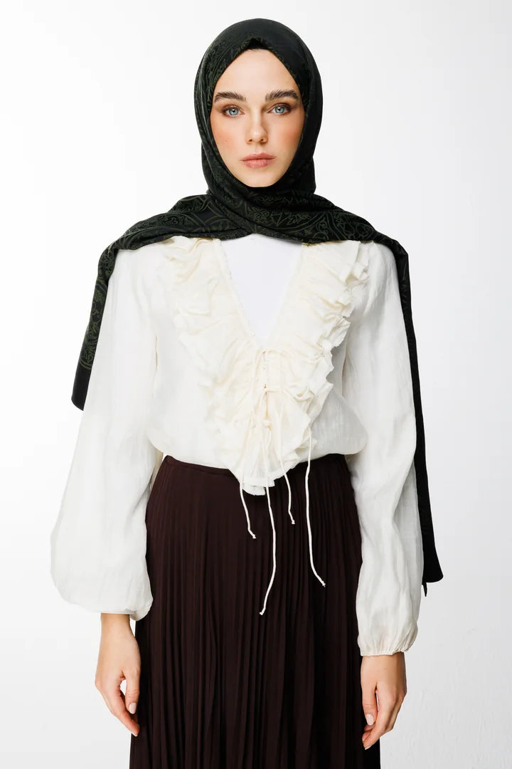 Morocco Desen Çift Taraflı Şal