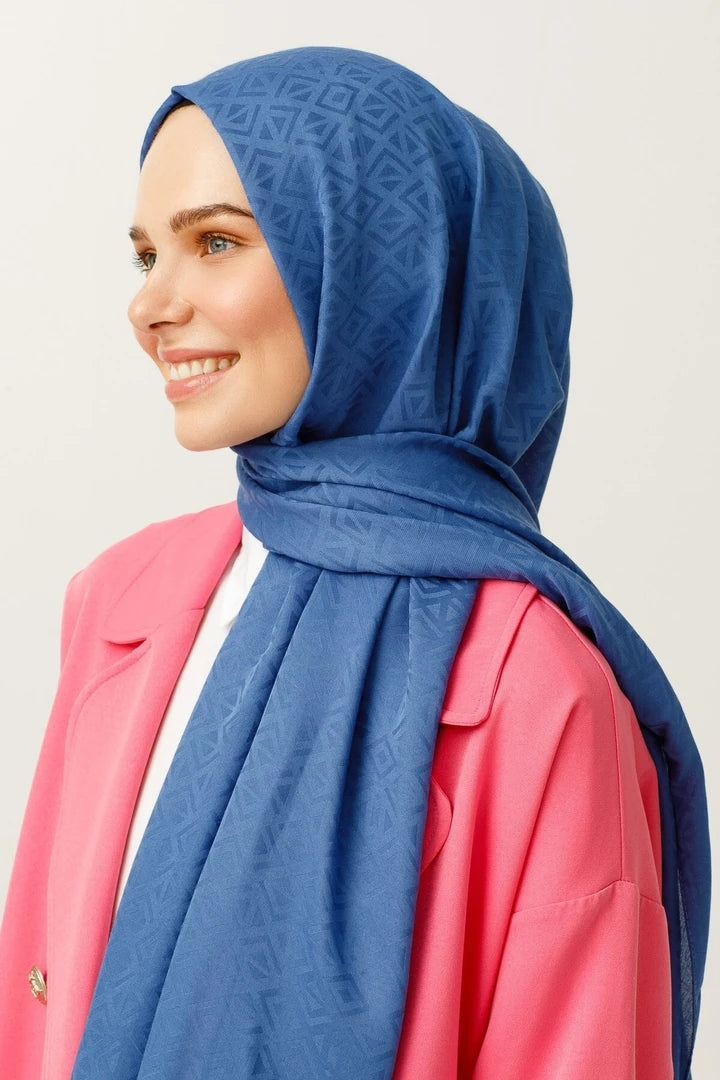 Üçgen Desen Pamuk Jakar Şal