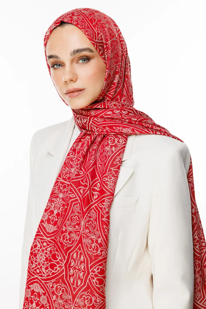 Morocco Desen Çift Taraflı Şal