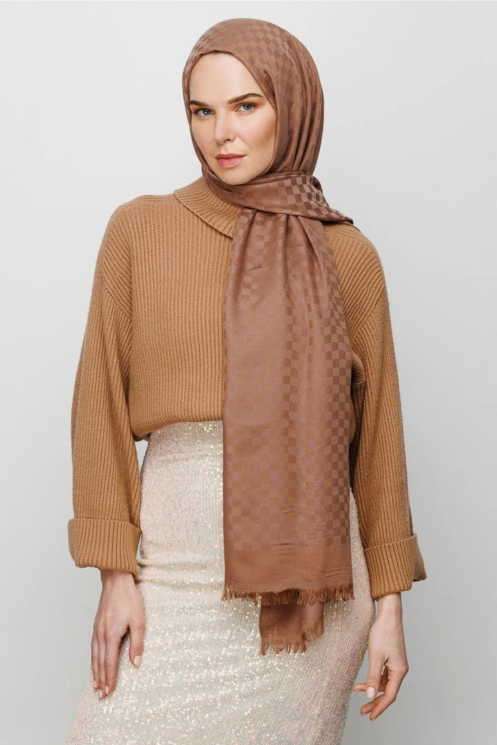 Kare Desen Pamuk Jakar Şal