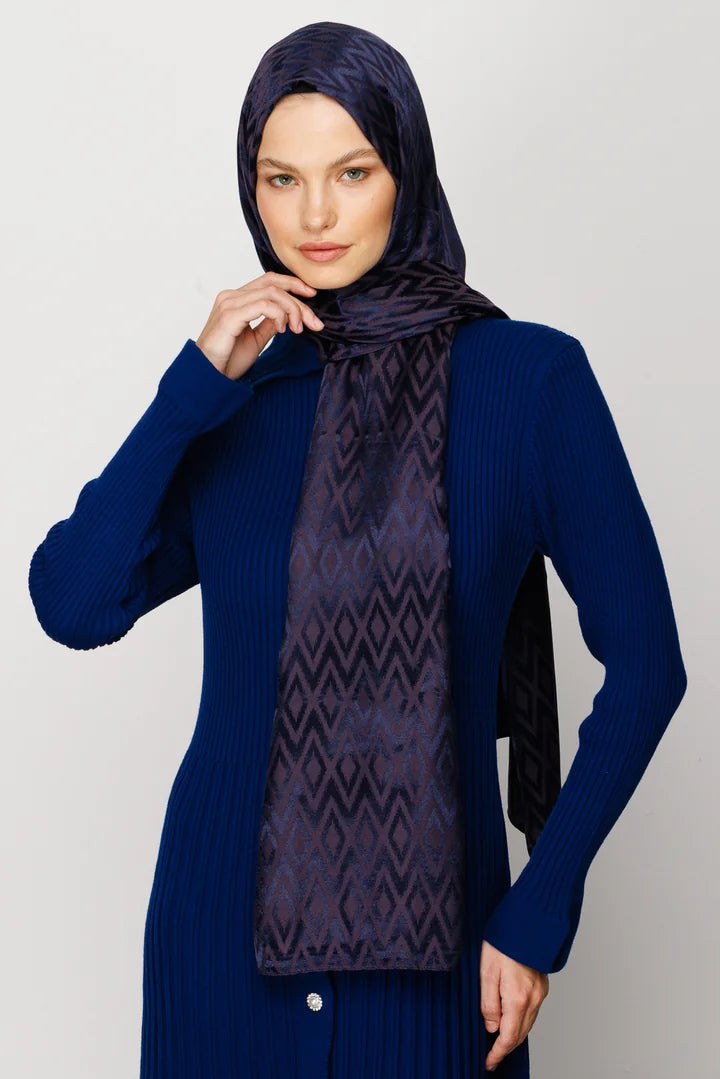 Karo Desen Parlak Jakar Şal