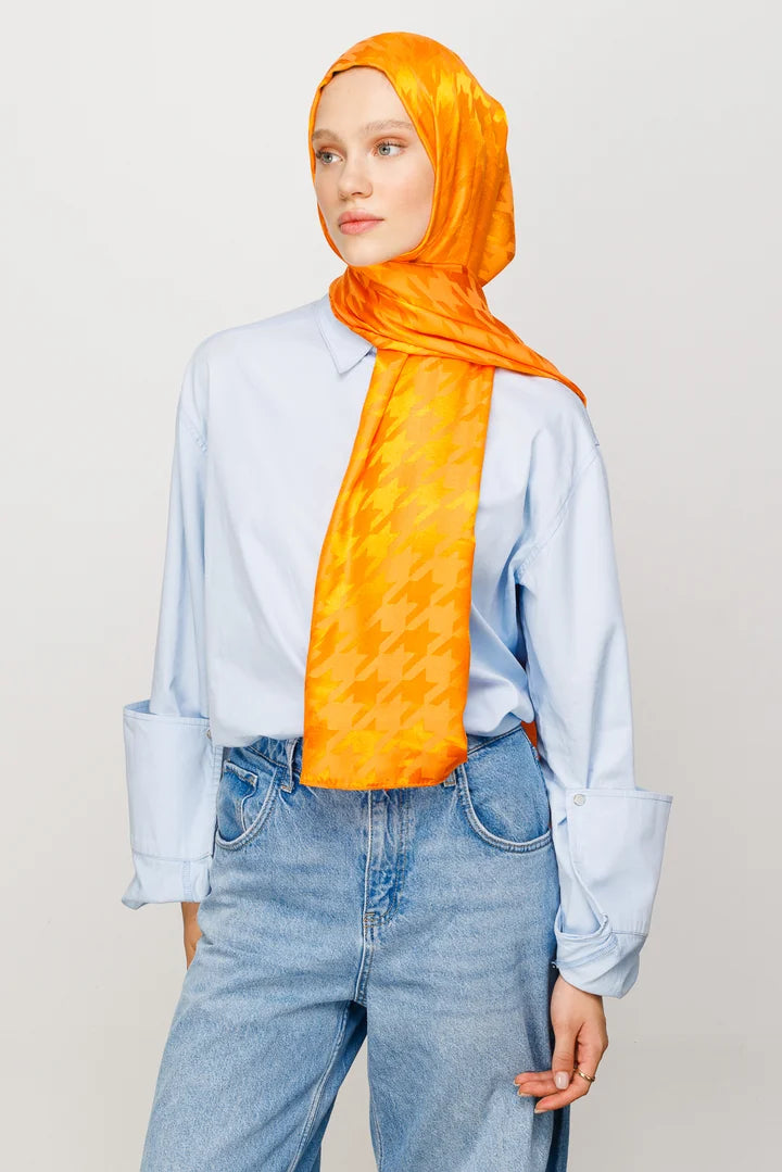 Kazayağı Desen Parlak Jakar Şal