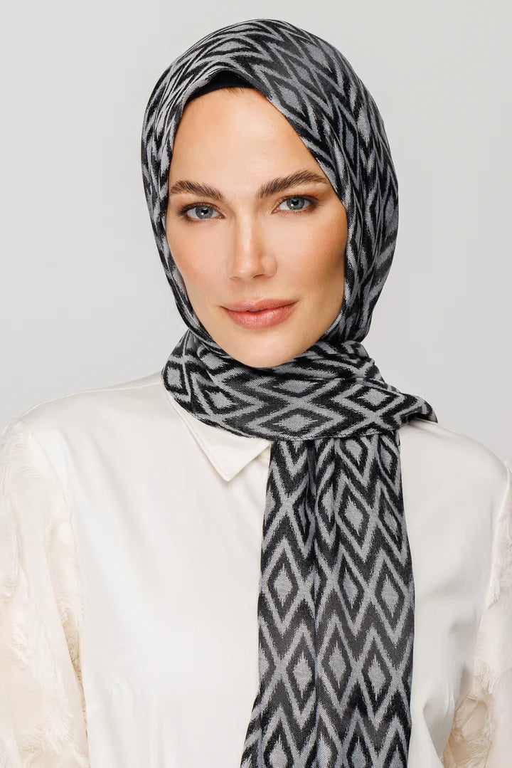 Karo Desen Parlak Jakar Şal