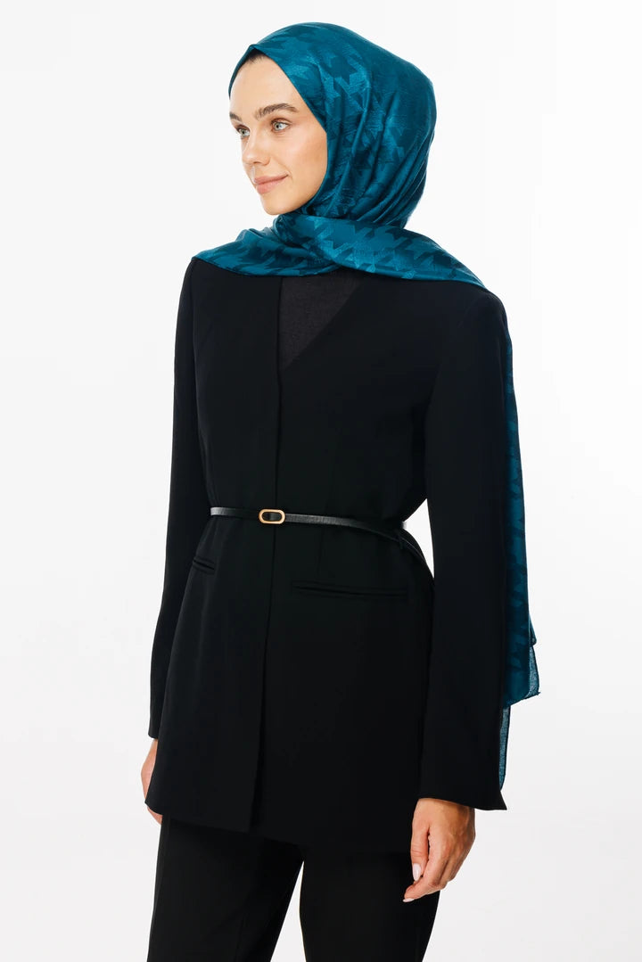 Kazayağı Desen Parlak Jakar Şal