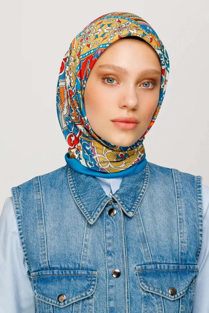 40 Yama Desen Dijital Soft Eşarp