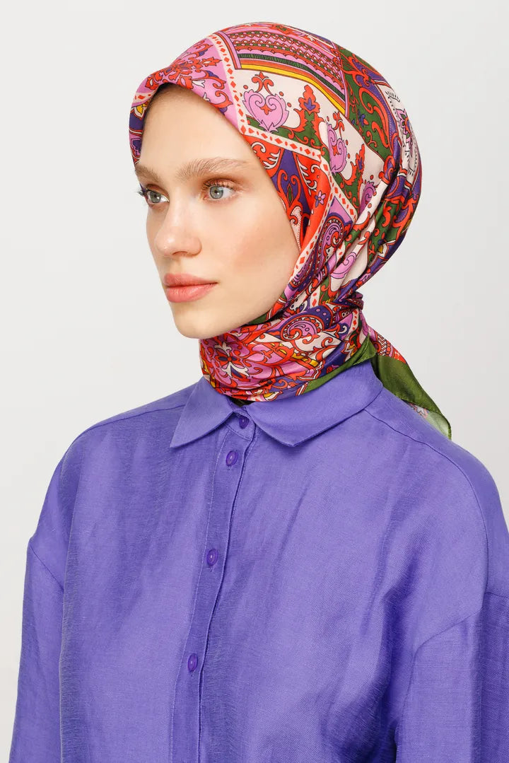 40 Yama Desen Dijital Soft Eşarp